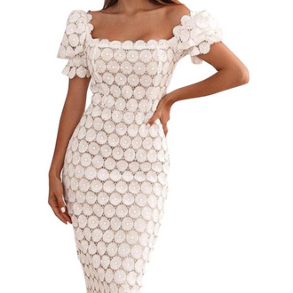 Beautiful White Midi Dress
